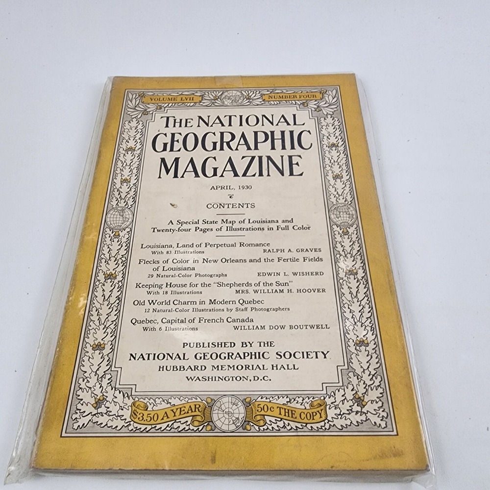 National Geographic Magazine April 1930 No  Insert